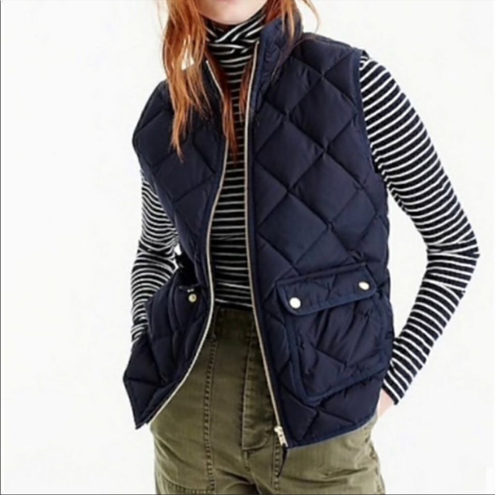 J. Crew Navy Blue Excursion Quilted Puffer Vest Size  XXS